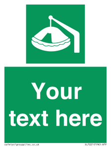 Custom sign Safe condition Davit-launched liferaft